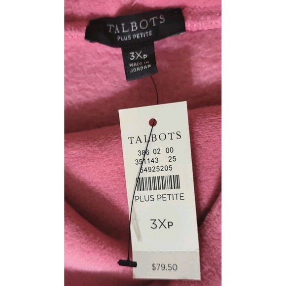 Talbots Womens Plus Petite 3XP Microfleece Funnel Neck Pullover Sweater New Pink - Picture 2 of 8